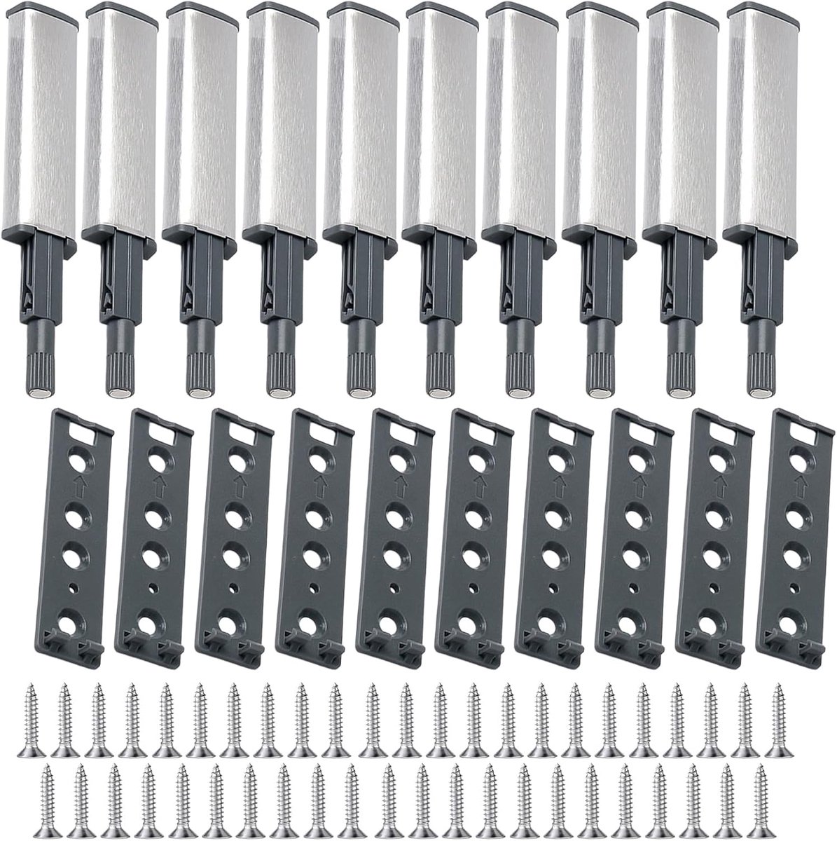 10 stuks Push to Open deuropeners, magnetische drukdeuropeners, kast, demper, schuifdeurslot, soft close upgrade drukdeuropener, voor deuren, kasten, laden, kastdeur