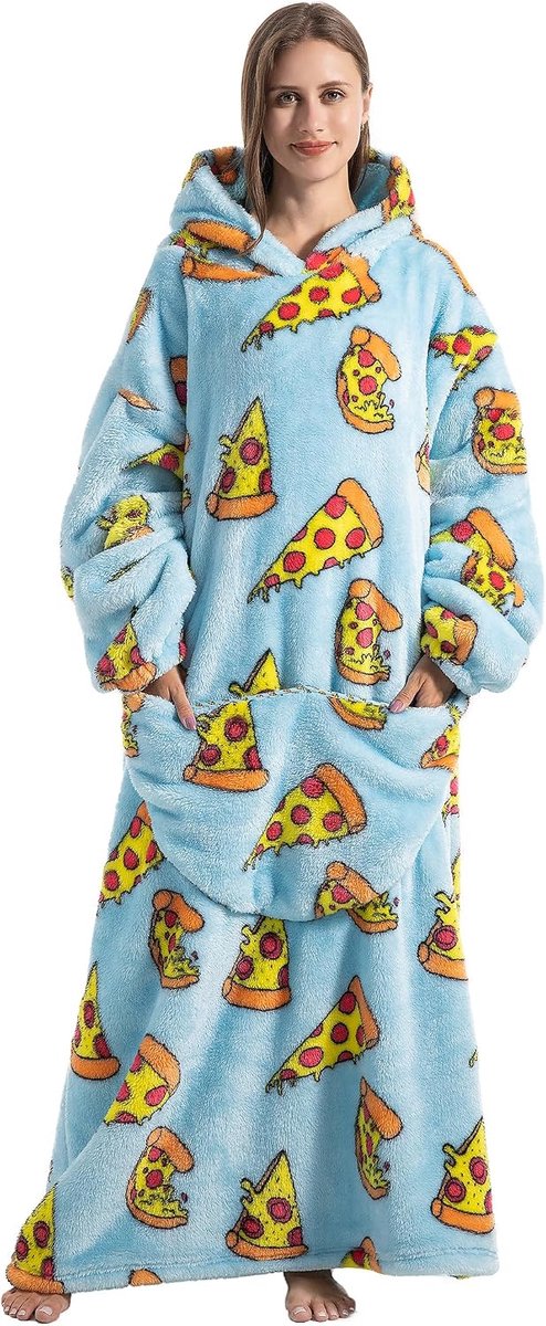 Lange deken hoodie voor dames, volwassen en mannen. Oversized fleece behaaglijke capuchon. Draagbare deken sweatshirt voor tieners en dames