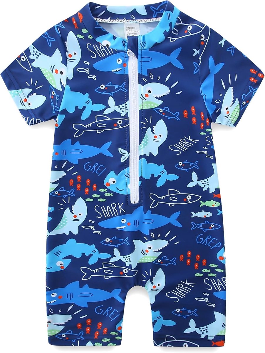Baby jongens korte mouwen kinderen baby eendelige badmode kinderen eendelig badpak zwempak zwemkleding 6 maanden - 3 jaar
