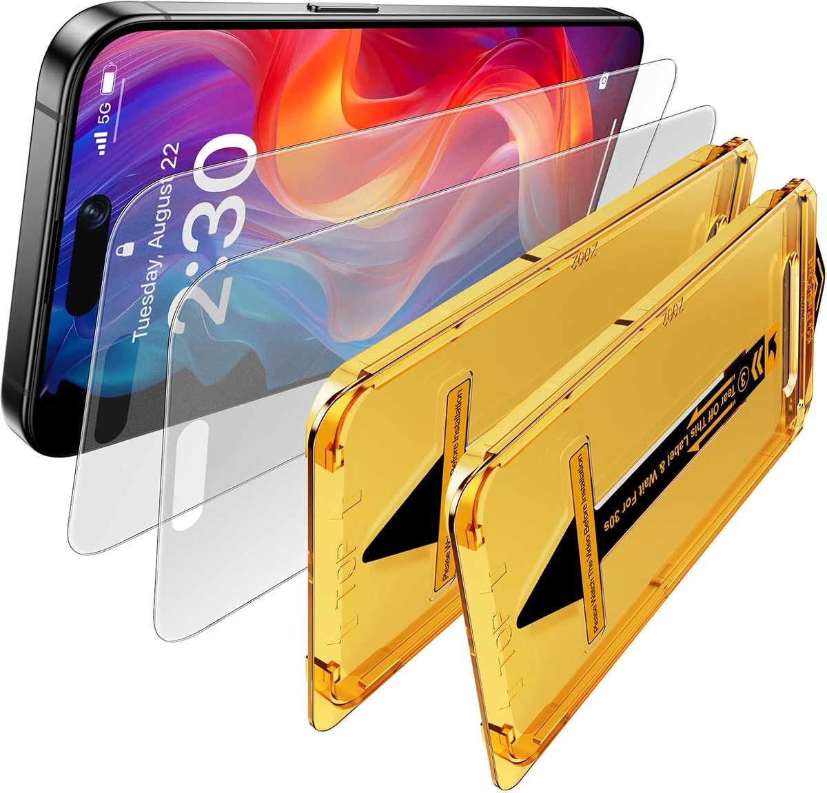 2 Pack voor iPhone 16 Plus/ 15 Plus 6.7 inch Matte Screenprotector, Stofverwijdering Eenvoudige Installatie, Anti Glans Anti Vingerafdruk Gehard Matte Glas Film
