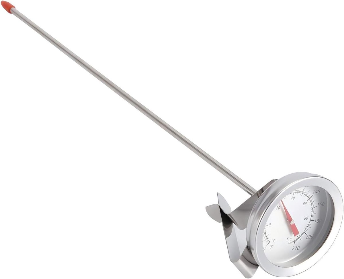 Metalen Lange Sonde Wijzerplaatthermometer met Clip Waterkoker Clip-on Wijzerplaatthermometer voor Koken Kokend Bier Thuis Brouw Thermometer 12 inch
