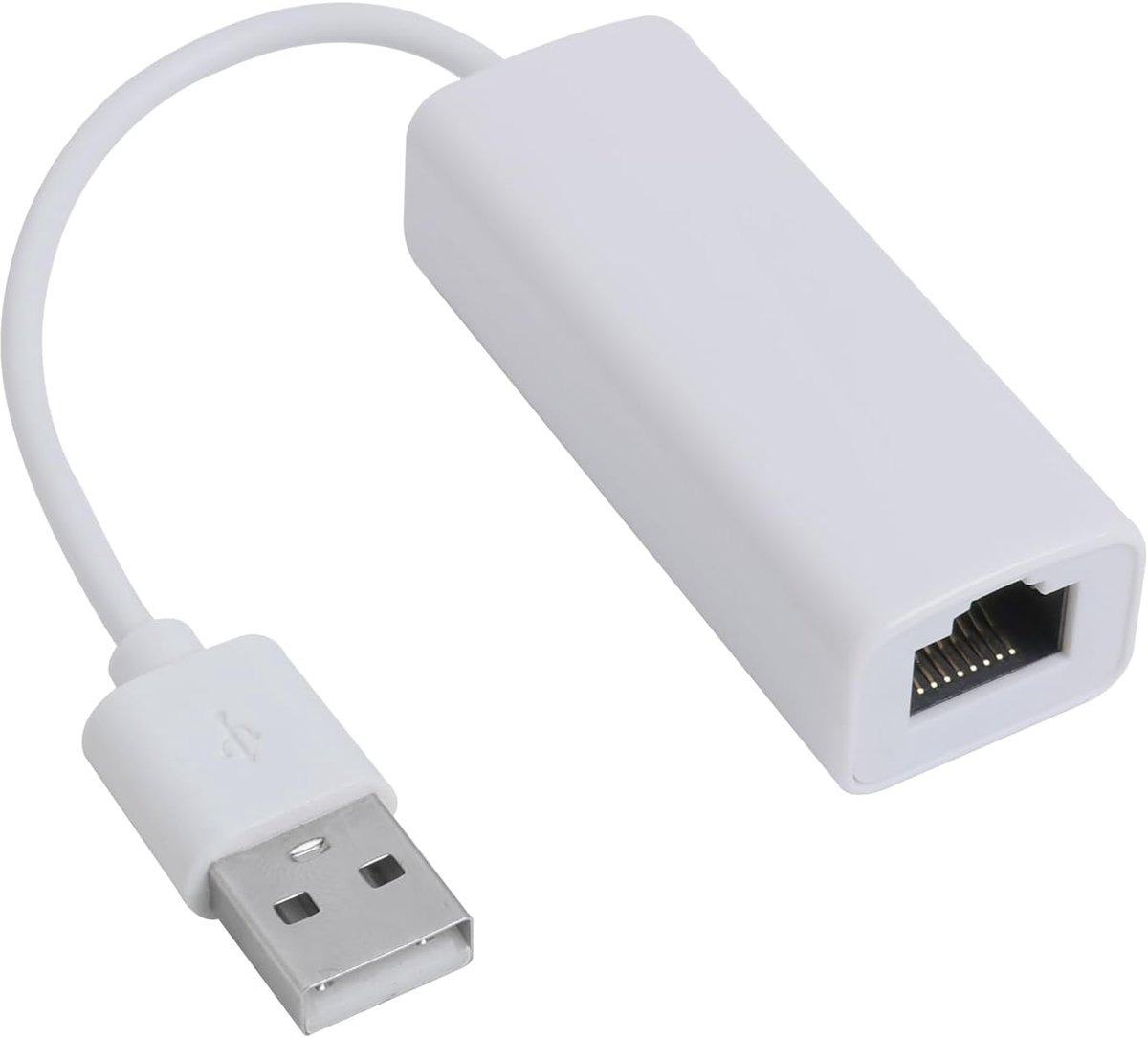 USB Ethernet (LAN), netwerkadapter USB 2.0 naar Gigabit Ethernet 10/100/1000, compatibel met Windows 7/8/9/10/11 Vista (32/64bit), XP,2003/2000 (wit)