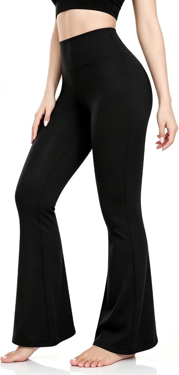 Leggings/yogabroek voor dames, ondoorzichtig, met cross-waistband, ideaal als sportbroek, bootcut joggingbroek, jazzpants of fitnessbroek
