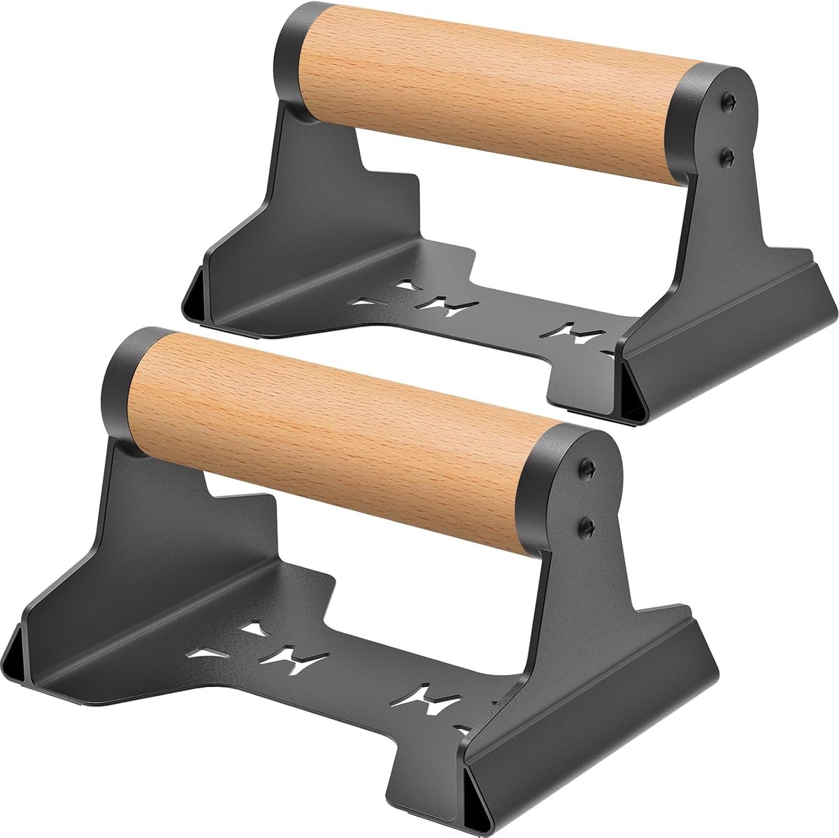 Houten push-upstangen, push-ups met houten handgrepen en zware stalen beugel, antislip leeuwenontwerp basisparallettes staven voor calisthenics, handstand en krachttraining, ondersteunt 600