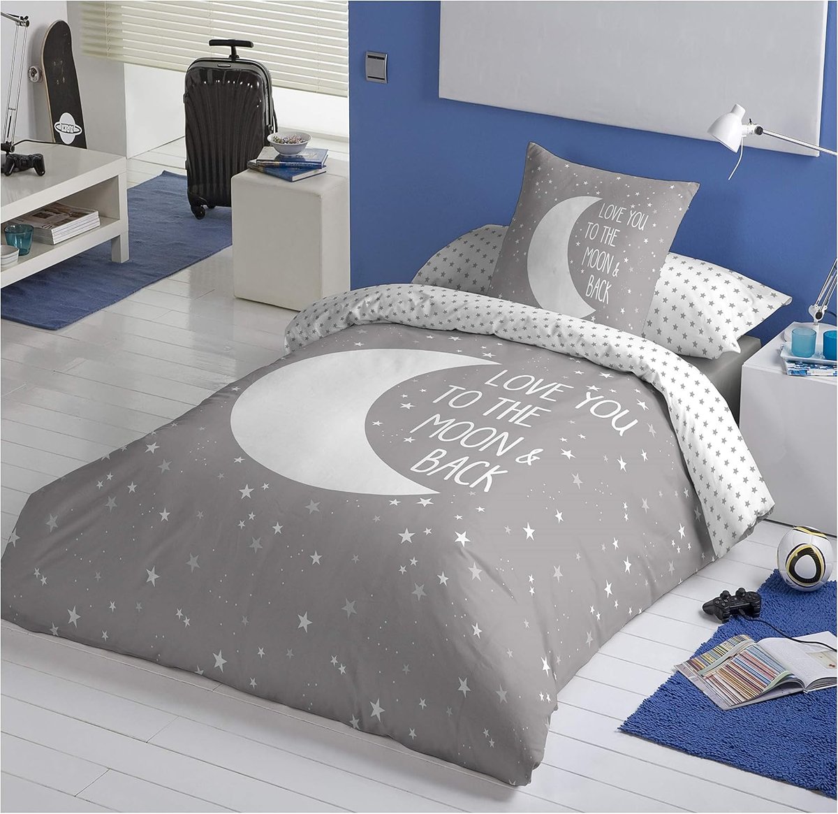 ARTean Moon Grey Cama de 90 (150 ancho X 260 largo) grijs