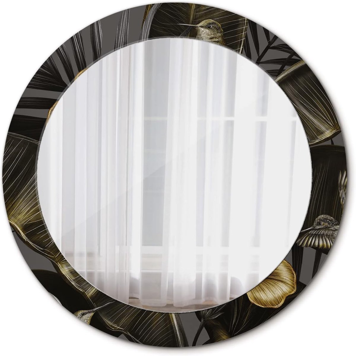 Ø 70 cm Glas Interieur Decoratie Ronde Bedrukte Spiegel DIY Spiegel Hoge Kwaliteit - Hibiscus bloemen