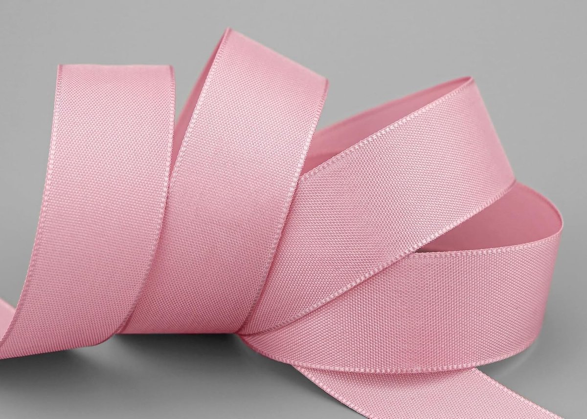 50 m x 25 mm stoffen lint mat zonder draad oudroze roze 021 decoratielint met geweven rand cadeaulint stoffen lint tafeldecoratie bruiloft Pasen lint visco taftlint taft kaartontwerp knutselen