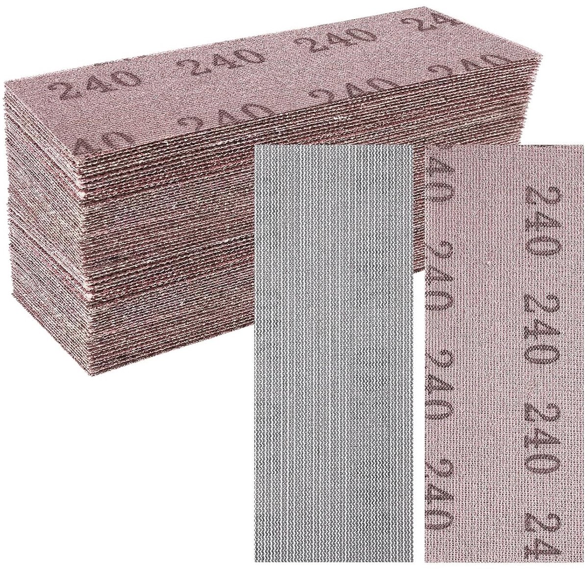 Korrelgrootte P240, 70 x 198 mm, anti-verstopping, stofvrij, voor het schuren van hout, plamuurmassa, lak, kunststof