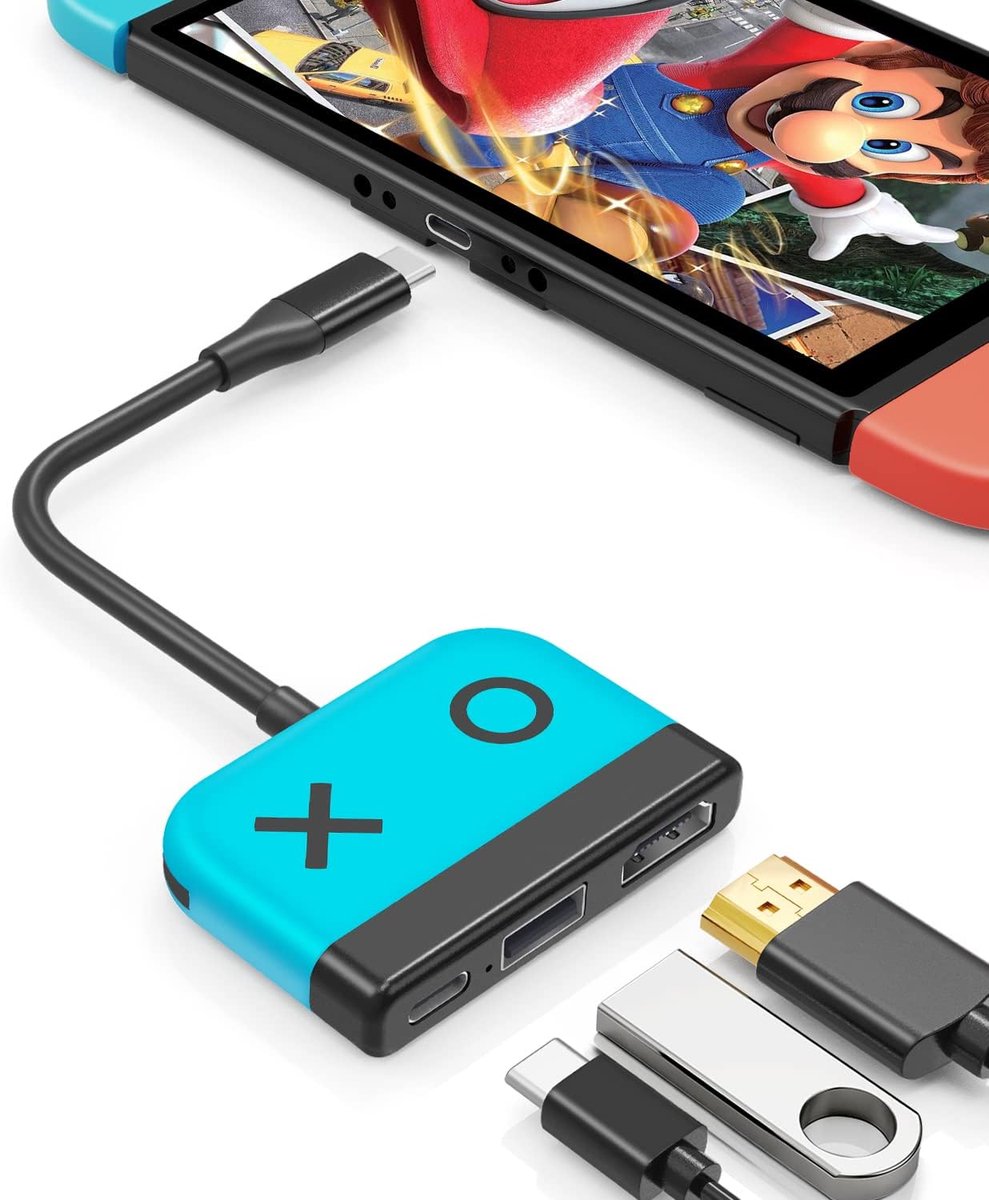 USB C naar HDMI-adapter voor type-C naar 4K HDMI-schakelaar, USB 3.0 PD converter, 3-in-1 USB-C-hub voor Nintendo Switch/Switch OLED, MacBook Pro, Samsung S22, Huawei