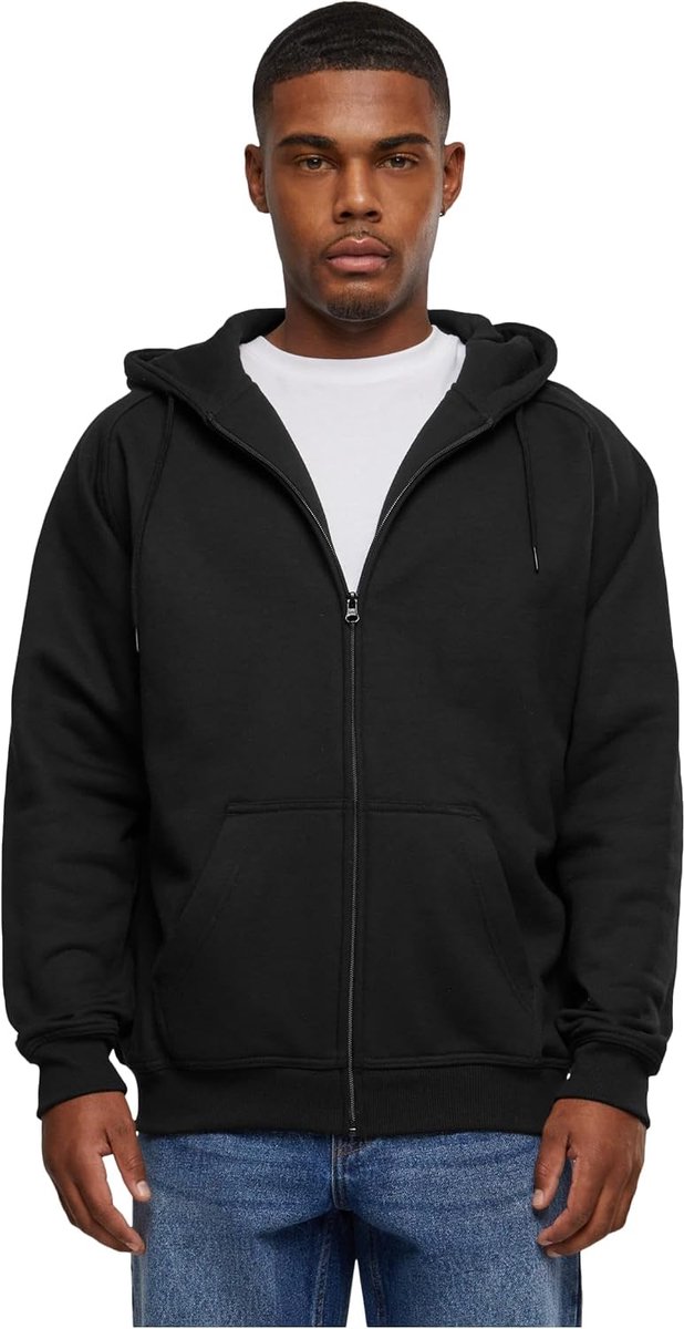 Classics Blank Zip Hoody Vest met capuchon zwart Basics, Street wear