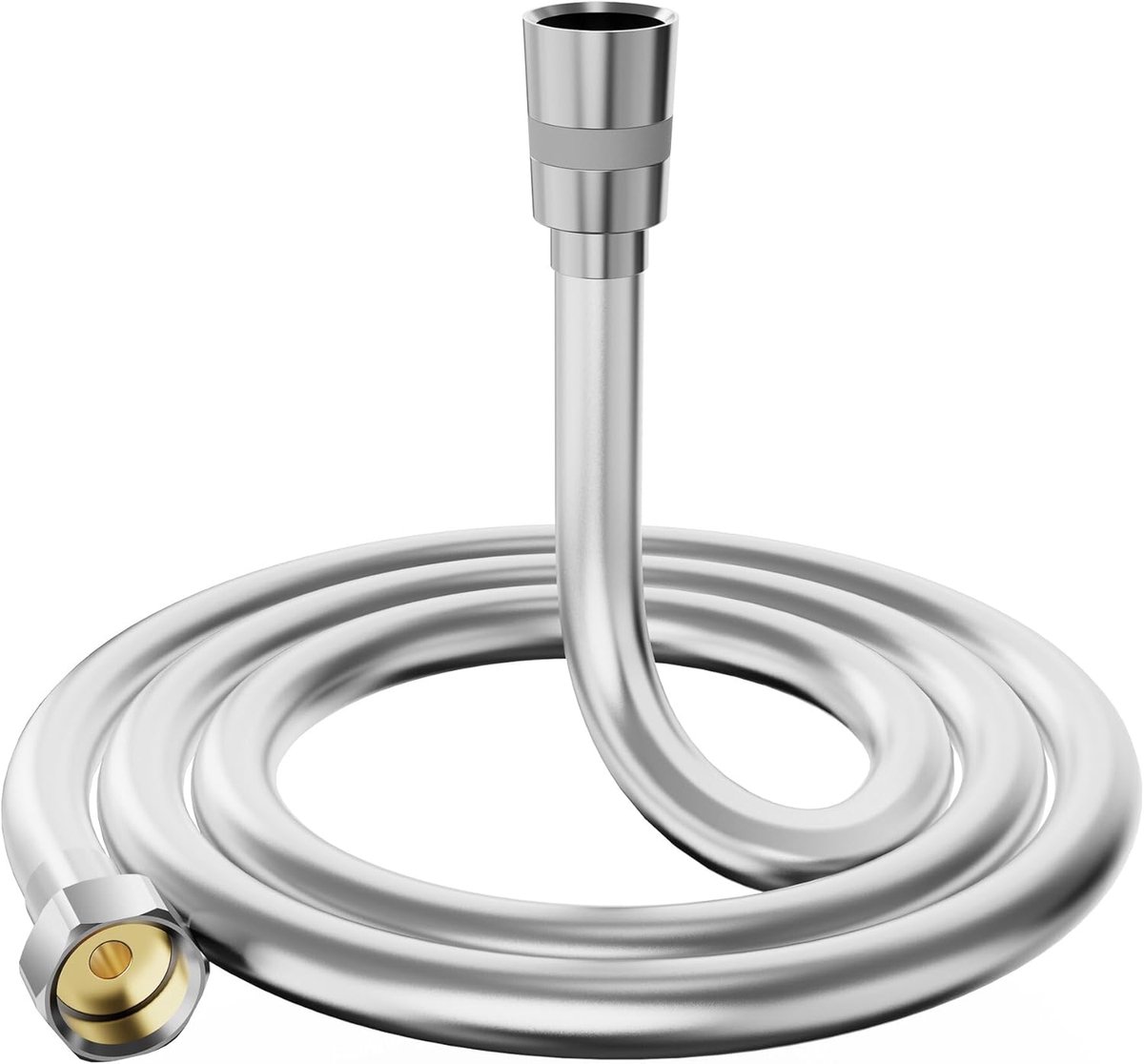 Flexibele doucheslang 1,5 m, pvc-doucheslang anti-verdraaiing, knikbescherming, messing beslag, universele connector G1/2 inch