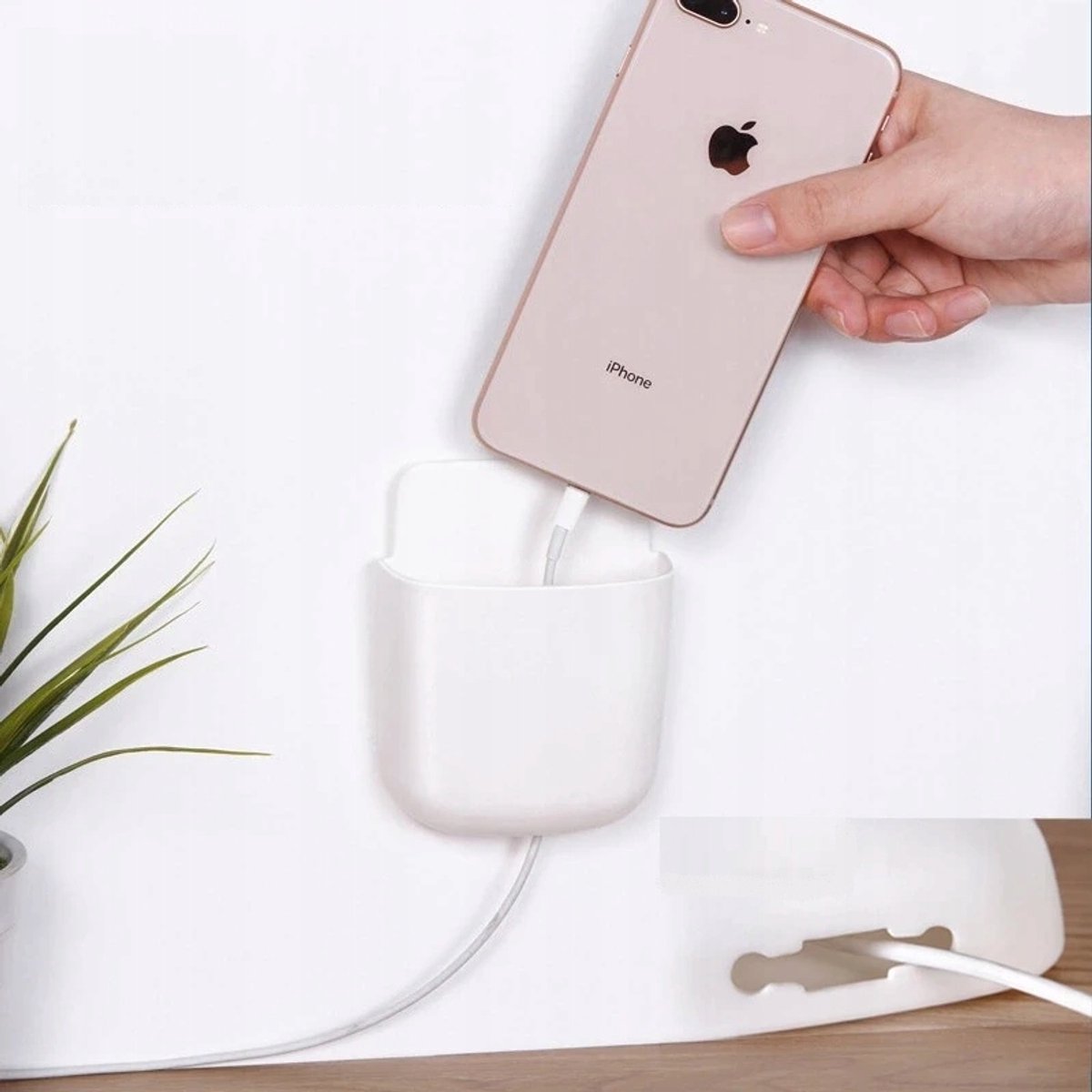 Zelfklevende Telefoonhouder voor Aan de Muur - Wit