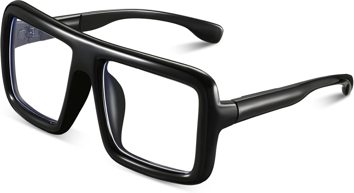 Nerd Bril met heldere glazen, retro tovenaarsbril, dikke grappige nerd-bril, nerd kostuum, bril voor volwassenen