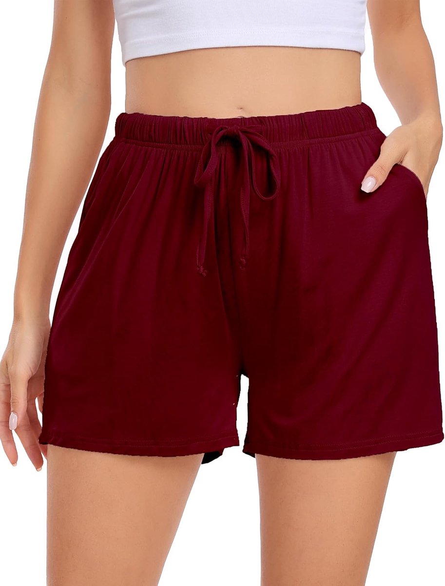 Vrouwen Plaid Katoen Slapen Pajama Shorts Lounge Pocket Koord Bottoms