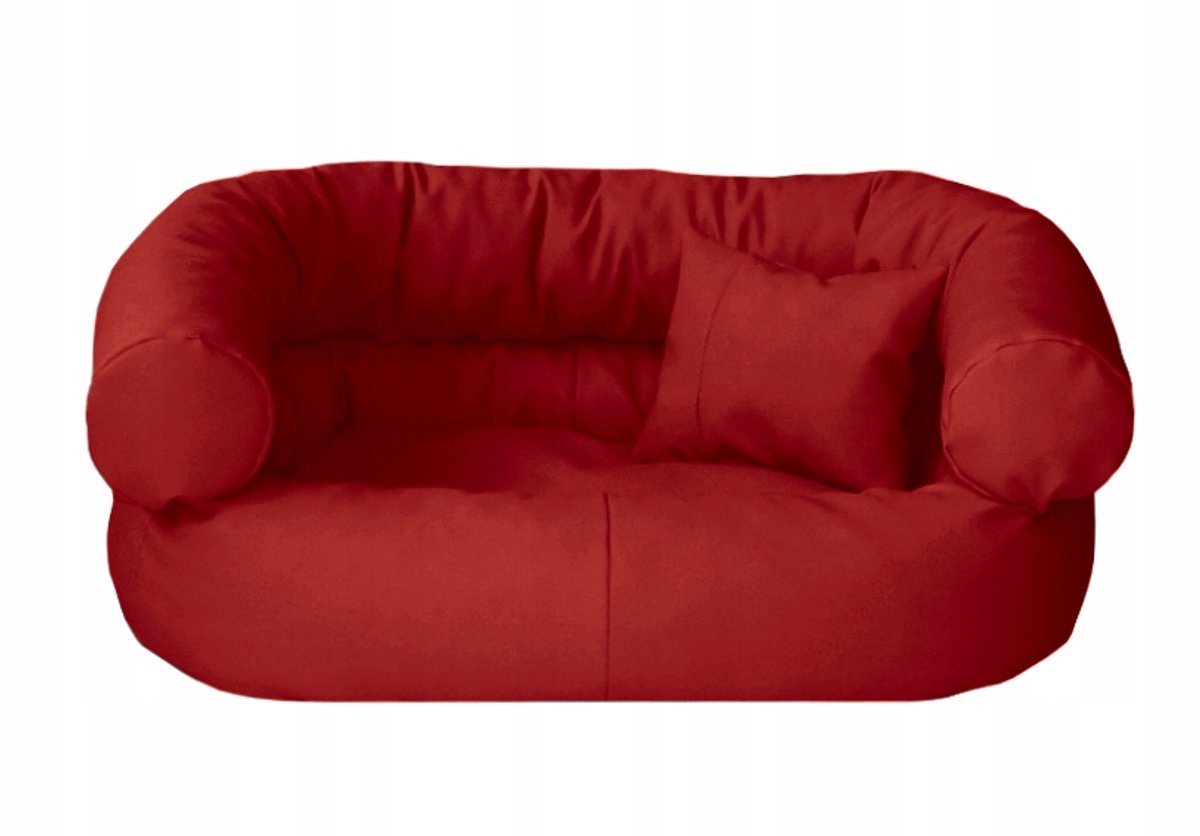 Damesbed Fergus L 100x80cm - Rode Eco-leer Fauteuil