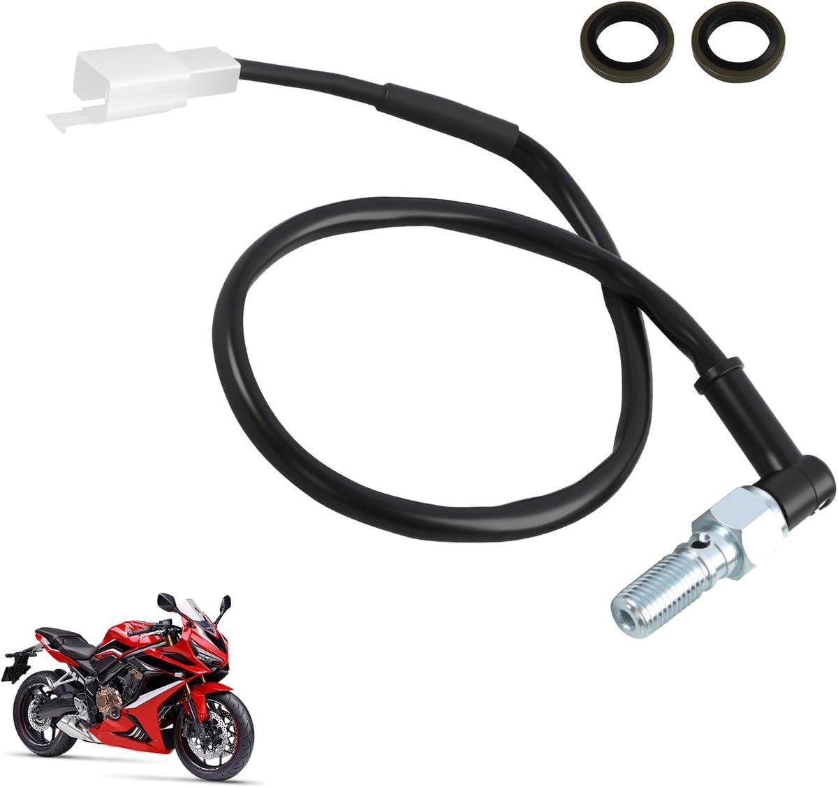 Hydraulische rem drukschakelaar voor motorfiets, rem lichtschakelaar motorfiets, rem koppeling drukschakelaar voor achterlicht, M10 x 1,25 mm holschroef, voor Straßen en Offroad Motorfietsen