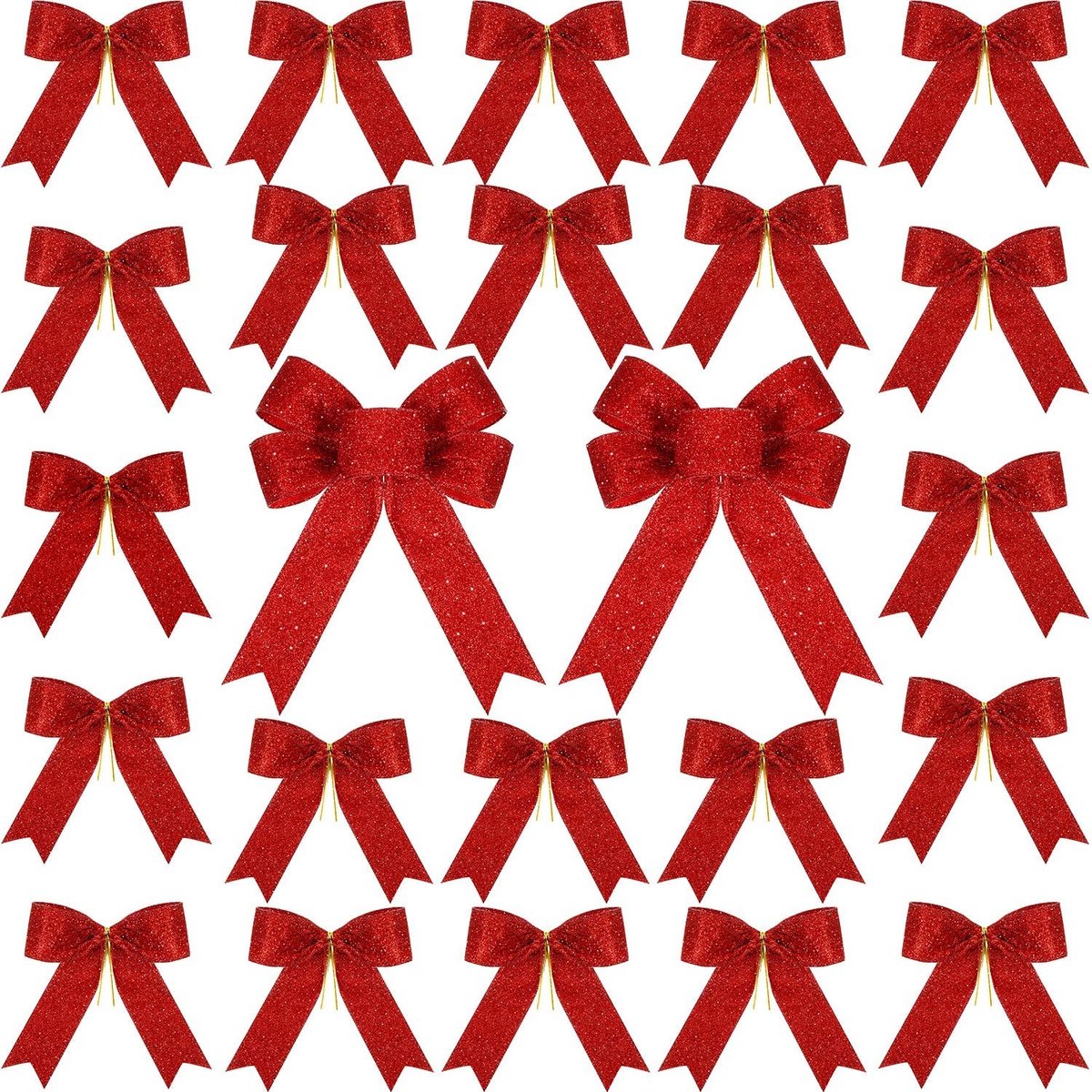 SolidKeus - 24 Stuks Kerst Glitter Strikken