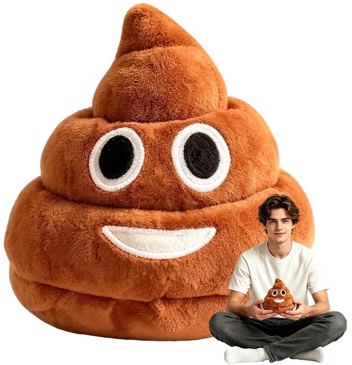 SolidKeus - Grappige Poep Plush Kussen met Geluidsfunctie