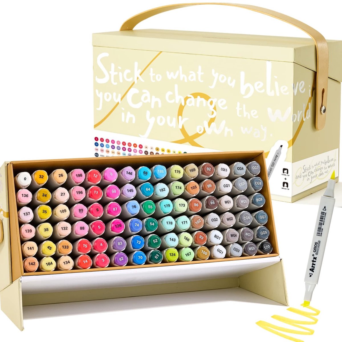 SolidKeus - 90 Kleuren Alcohol Markers Set met Dubbele Tips