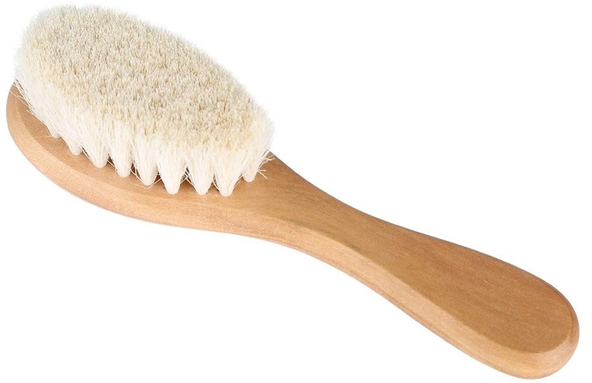 SolidKeus - Baby Haarborstel met Houten Handvat en Zachte Geitenharen