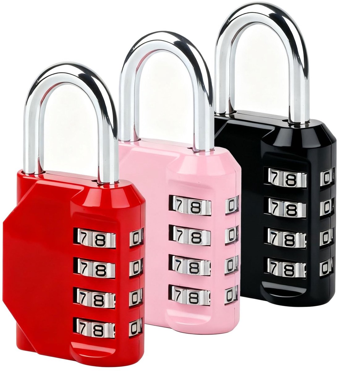SolidKeus - Set van 3 Weerbestendige Combinatielocks met 4 Cijfers