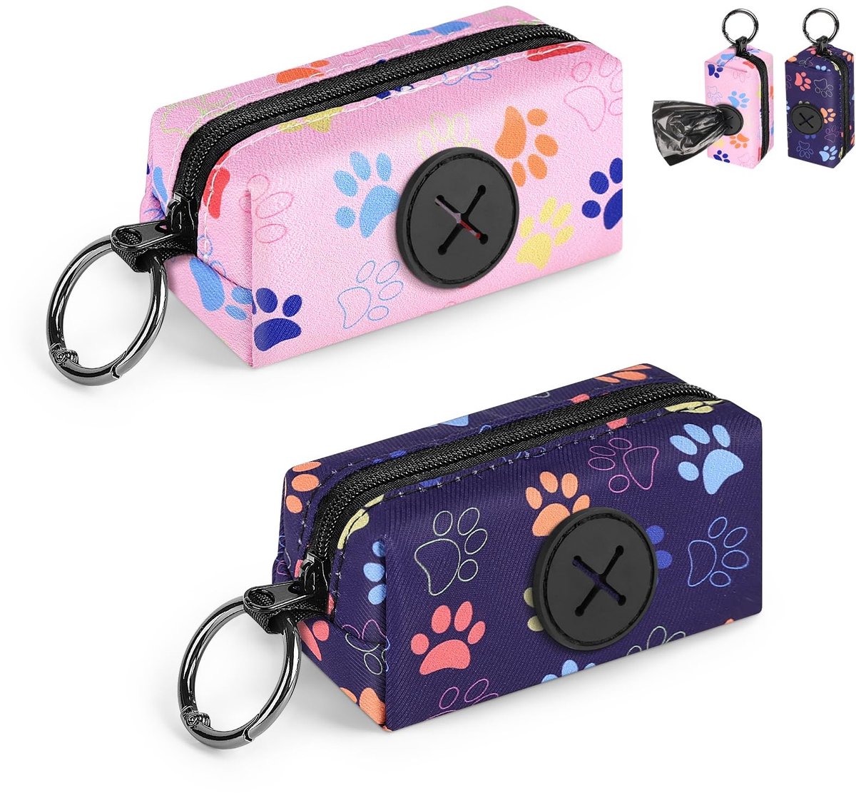 SolidKeus - Set van 2 Poepzakhouders voor Honden met Carabiner Haak