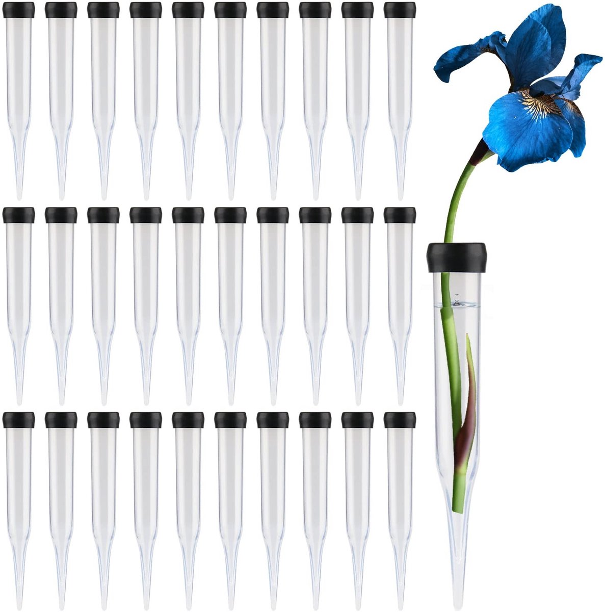 SolidKeus - Set van 30 Herbruikbare Transparante Bloemwatertubes