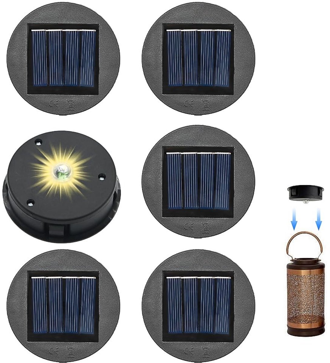 SolidKeus - Vervangende Zonnepaneel voor Tuinlampen 8cm