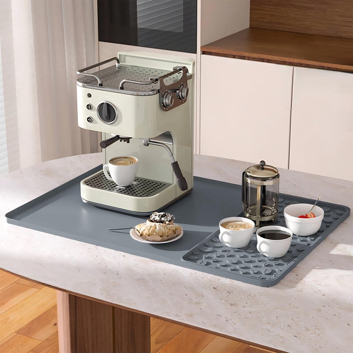 SolidKeus - Silicone Koffiemat 60x40cm met Afneembare Drogen Mat