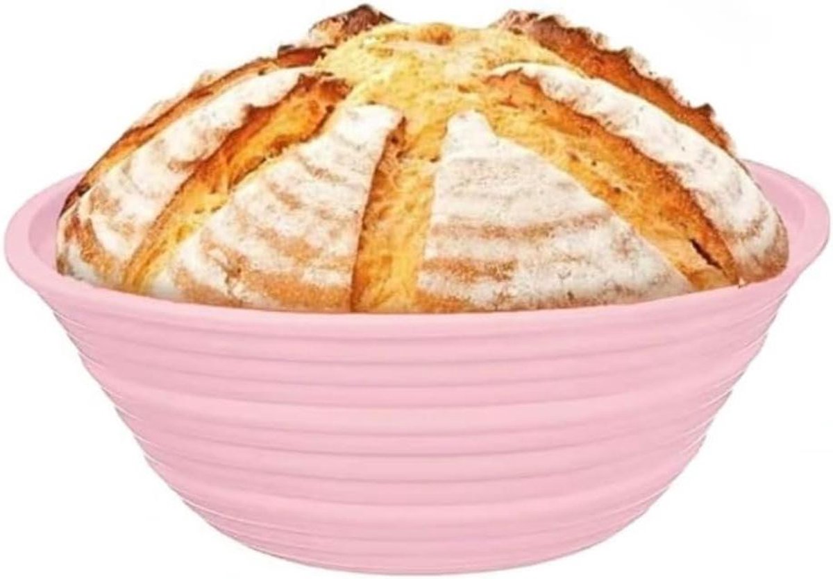 Rijsmand - Zuurdesem mand - Brood bakken - Opvouwbaar ontwerp - 9 inch rond - Roze