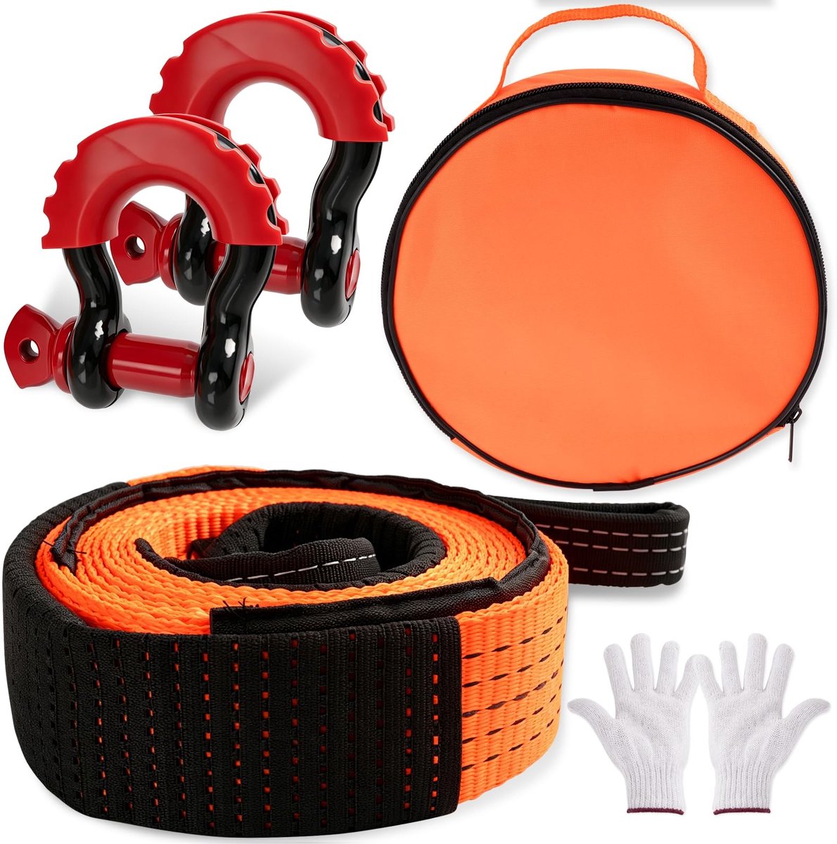 SolidKeus - Hoogwaardige Slepkabelset met Handschoenen en Draagtas