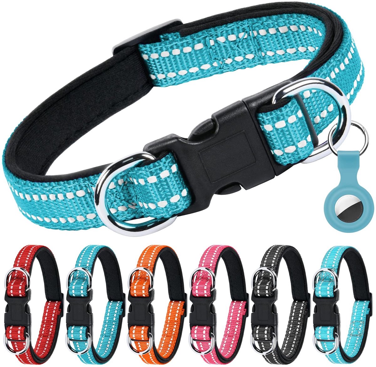 SolidKeus - Reflecterende Nylon Hondenhalsband met Neopreen Pad