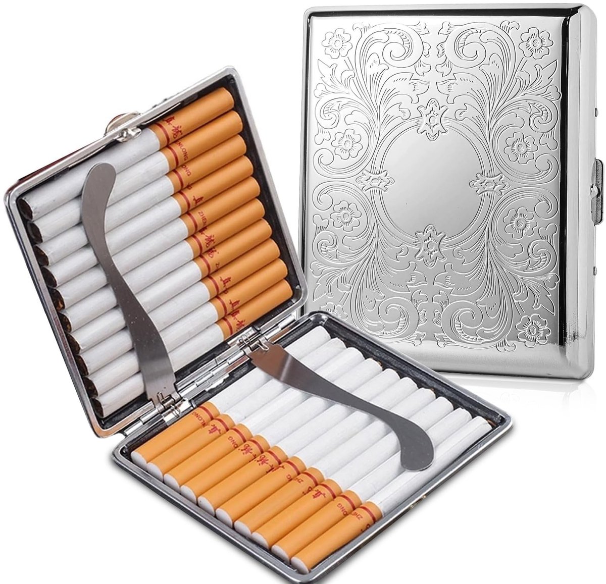 SolidKeus - Metalen Sigarettenkoker voor 20 Sigaretten, Draagbare Pouch