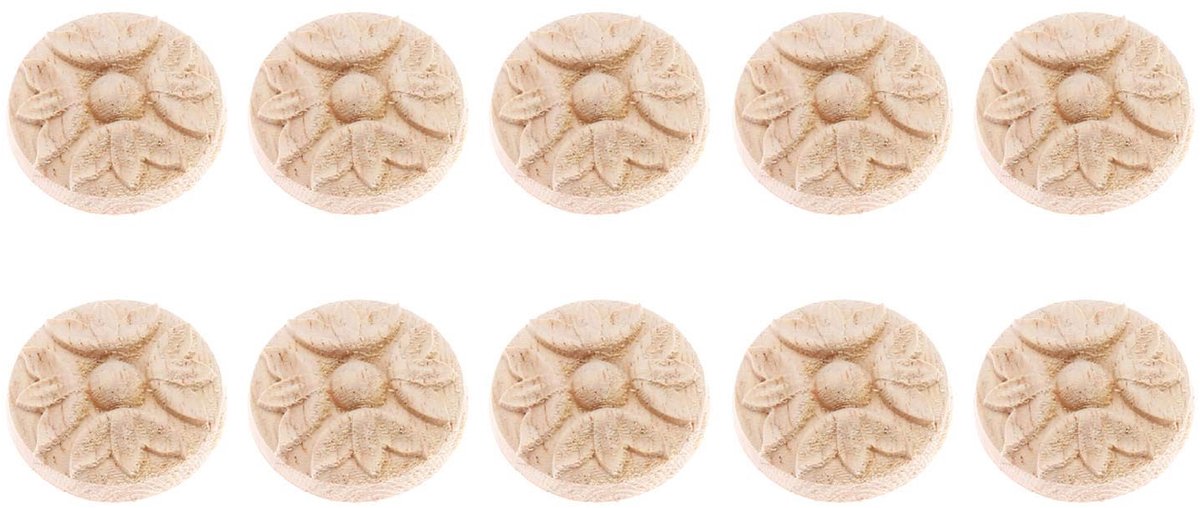 SolidKeus - Set van 10 Houten Gegraveerde Wanddecoraties voor Meubelversiering
