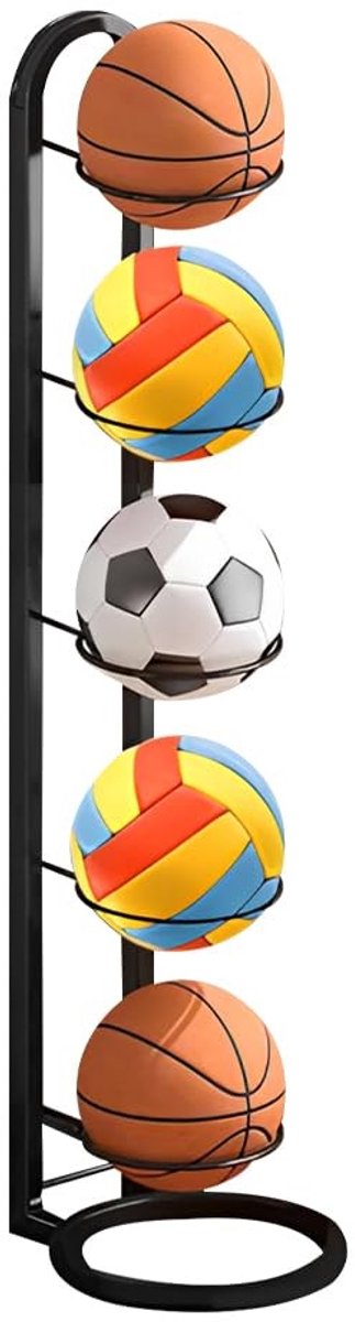 SolidKeus - 5-Lagen Verticale Ballenhouder voor Voetbal en Basketbal
