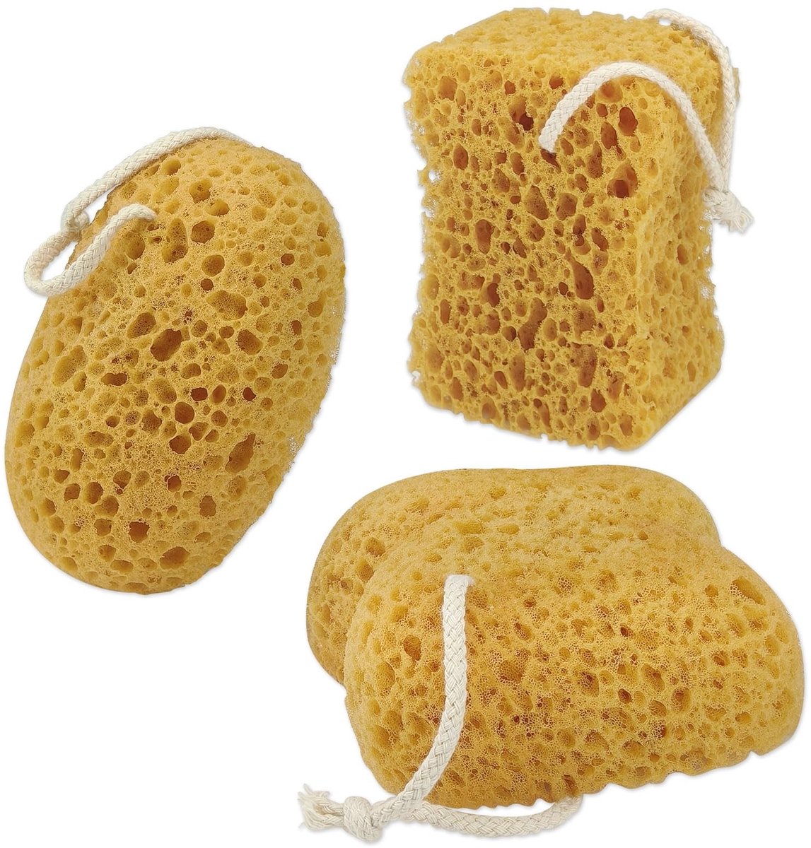 SolidKeus - Set van 3 Exfoliërende Badspons voor Lichaamsverzorging