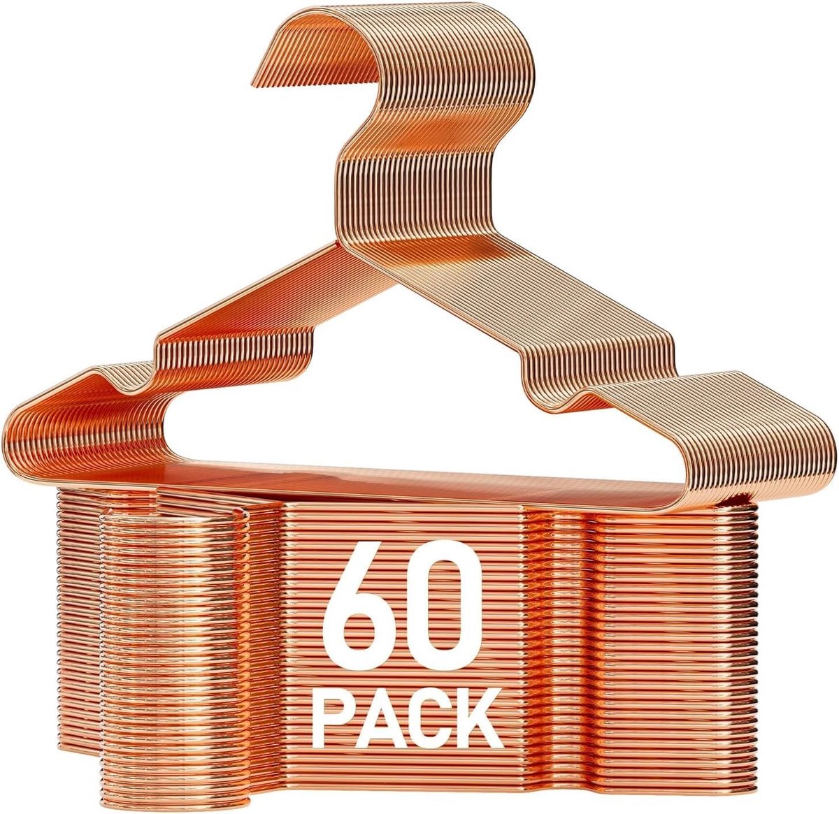 SolidKeus - Kinder Kledinghangers in Roze Goud, Set van 60 Stuks