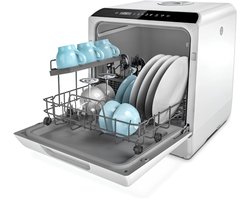 NIVA® Mini Vaatwasser - Afwasmachine - Vrijstaande Vaatwasser - Grijs - 43cm x 43cm x 46cm