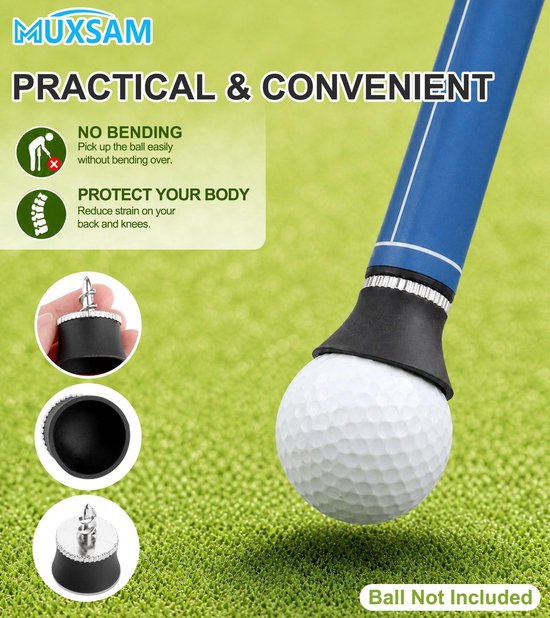 SolidKeus - Golfbal Pick-Up Retriever van Rubber en Metaal, Zwart van Solidkeus — afbeelding 4