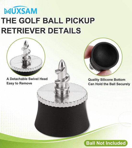 SolidKeus - Golfbal Pick-Up Retriever van Rubber en Metaal, Zwart van Solidkeus — afbeelding 2