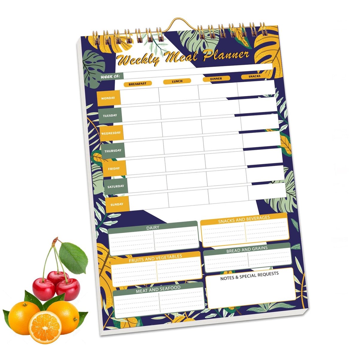 SolidKeus - Wekelijkse Maaltijdplanner met Boodschappenlijst, Tropisch Design