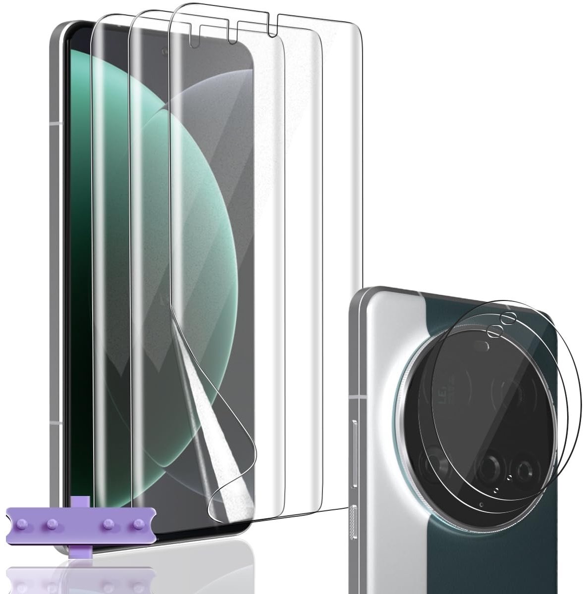 SolidKeus - Screen Protector voor Smartphone, Set van 3 TPU en Camera Glazen