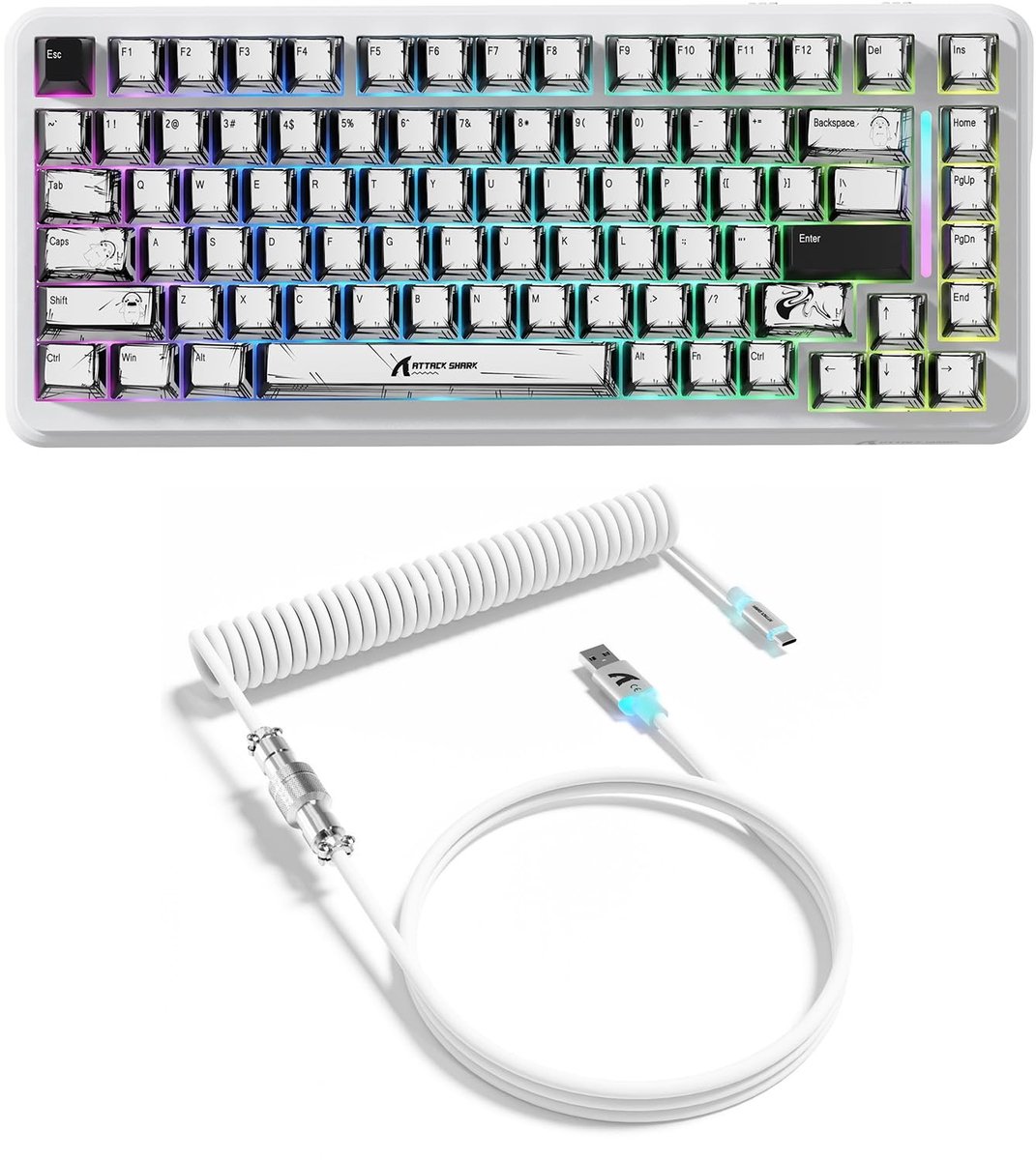 SolidKeus - Draadloos Gaming Toetsenbord met Hall Effect Schakelaars en RGB Kabel