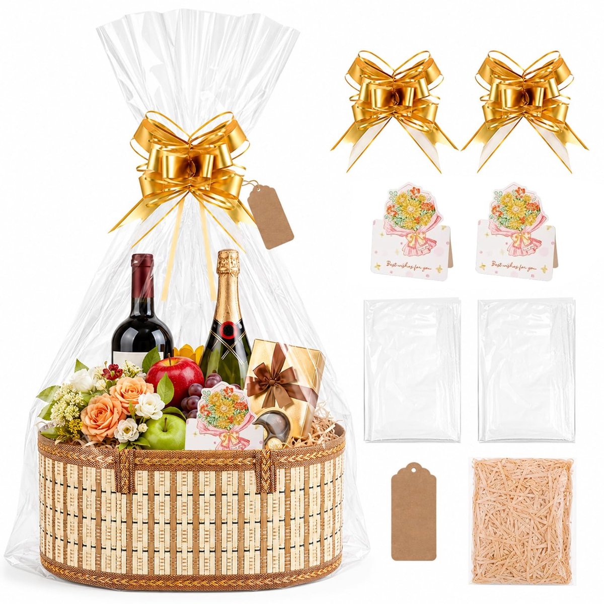 SolidKeus - Lege Bamboe Cadeaumand met Strik voor Geschenken