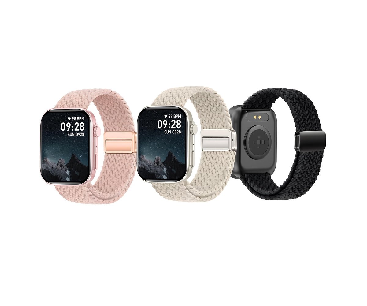 SolidKeus - Elastische Nylon Horlogeband Set voor 22mm Smartwatches