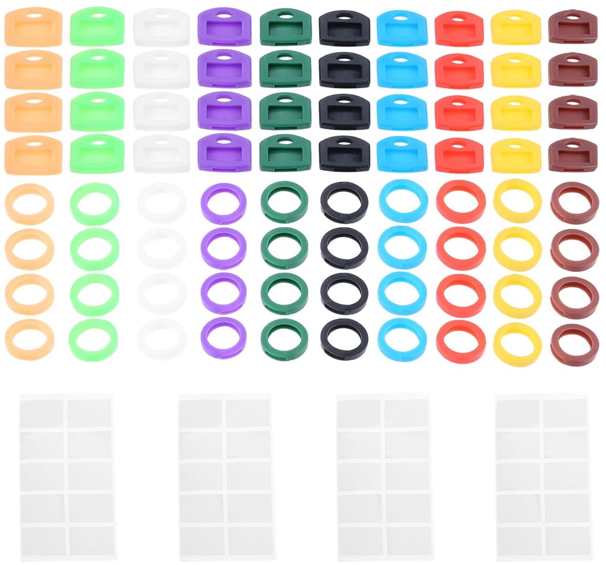 SolidKeus - Set van 80 Sleutelcaps van Zacht Plastic