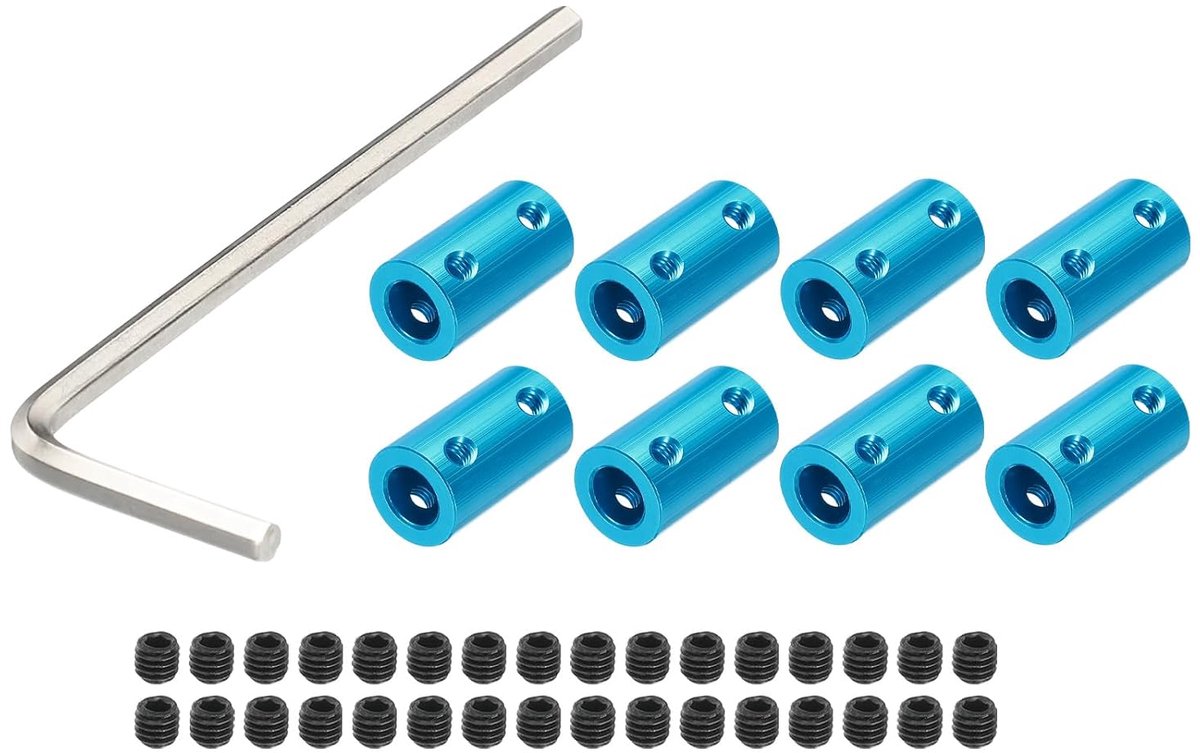 8 mm Koppeling L25 x D14 Aluminiumlegering voor 3D-Printer Encoder Doe-Het-Zelf met 32 Schroeven en Sleutel - 8 stuks