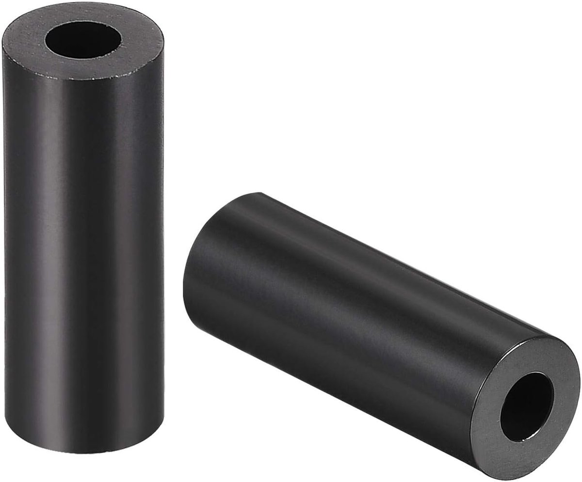 Sourcing map Nylon ronde afstandsschijven 3,2 mm ID 7 mm OD 15 mm hoogte voor M3 schroeven, zwart, 100 stuks