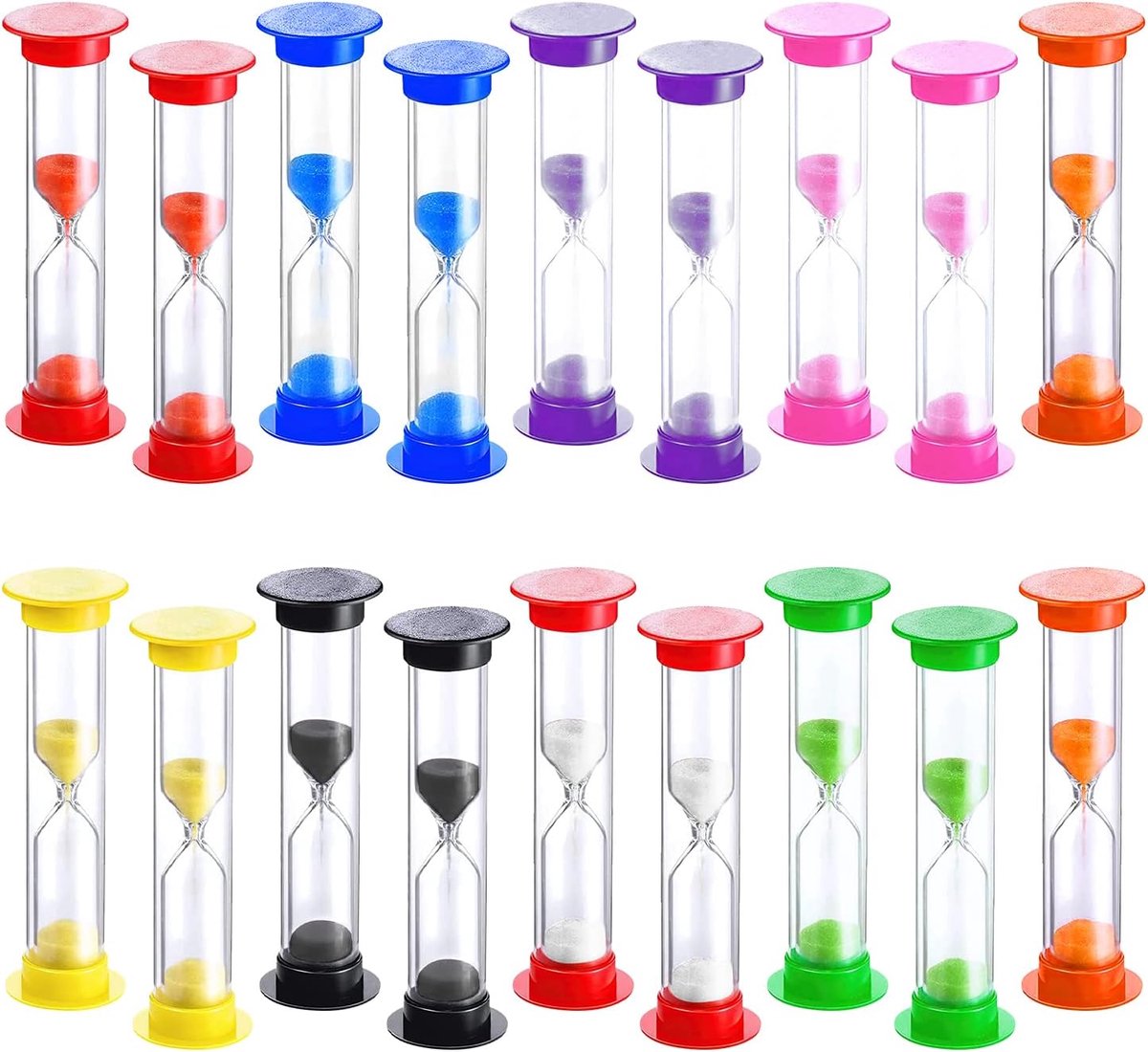 18 stuks 2 min tandenborstels, zandloper, tandenborstel, horloge voor kinderen, cadeau, spelletjes, kok, vergadering, lezen, klaslokaal, keuken, thuis, kantoor, decoratie (18 stuks, 2 min)