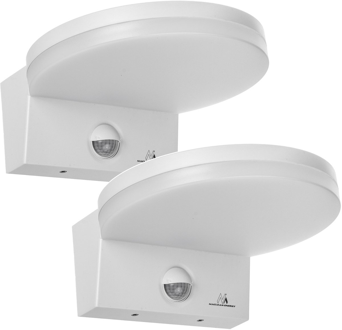 Maclean - 2 stuks LED Wandlamp - PIR Bewegingsmelder - Wit - 15W - IP65 - 4000K